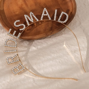 Gold rhinestone BRIDESMAID headband for wedding parties and bridal shower hair accessories