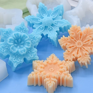 Baroque snowflake silicone molds for DIY soap, chocolate, and cake decorating