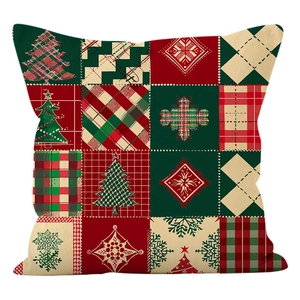 Weihnachtsbaum- und Schneeflocken-Patchwork-Kissenbezug für festliche Sofadekoration