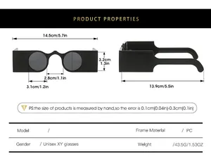 Size chart for square sunglasses showing lens width 3.1cm and frame length 13.9cm