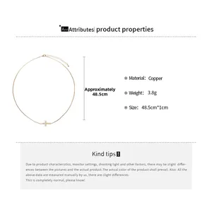 Detailed size specifications for the 18k gold plated cross pendant necklace with clasp