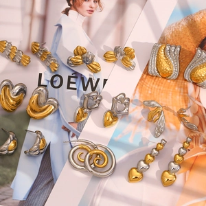 Ensemble de boucles d'oreilles bicolores en acier inoxydable avec placage or 18K