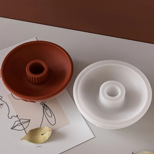 Silicone mold for DIY heart striped candle holder and round resin storage bowl handmade decor