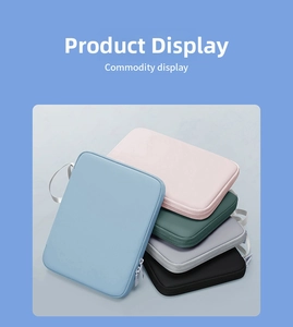 Custodie minimaliste per tablet in pelle PU impermeabile in vari colori con zip metalliche