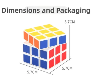 Detailed view showing the 5.7cm standard size of a smooth 3x3 educational magic cube