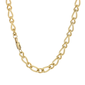 Gold stainless steel 3:1 pattern curb chain necklace with secure lobster clasp closure