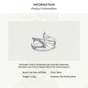 S925 sterling silver ring with vintage diamond leaf design and adjustable open band
