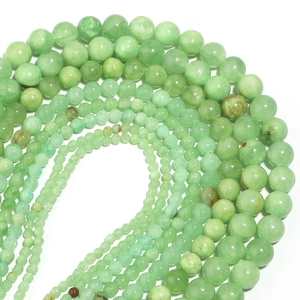 Polished green natural stone beads in various sizes for DIY jewelry and necklace making