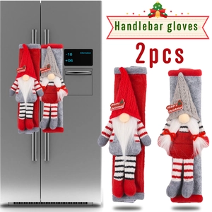Christmas Gnome Refrigerator Handle Covers Knitted Plush Faceless Old Man Fridge Handle Protector Christmas Home Decor