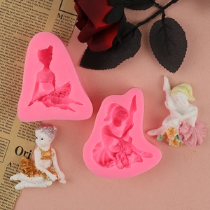 Ballerina girl silicone mold for fondant and chocolate baking DIY craft tool