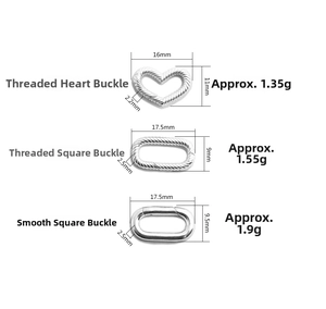 Detailed size and weight specs for S925 sterling silver heart and oval spring clasps