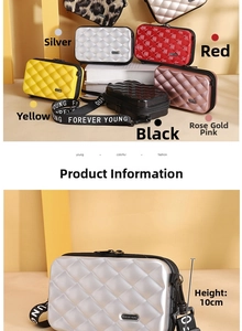 Mini suitcase-shaped crossbody bag made of hard PC shell with adjustable nylon strap