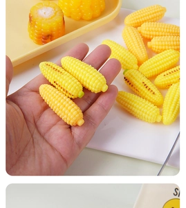 Miniature realistic corn models with kernels texture and roasted finish detail