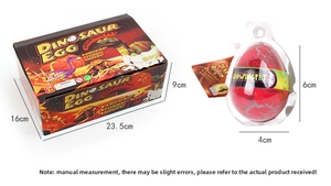 Detailed dimensions of hatching dinosaur egg toy box and 6cm single egg packaging