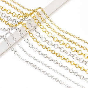 304 Stainless steel flattened O-chains in gold and silver for DIY jewelry making