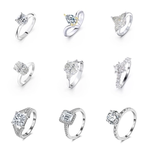 Luxury 925 Sterling Silver Zirconia Ring For Women Elegant Geometric Cut Rhinestone Finger Ring Fashion Jewelry Gift