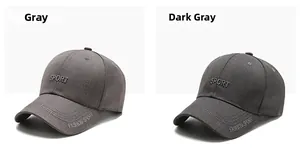 Dettagli di cappelli da baseball grigi in maglia con ricamo Sport 3D in rilievo