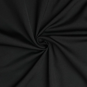 Nahaufnahme der schwarzen elastischen Strickstoff-Textur mit gedrehtem Muster