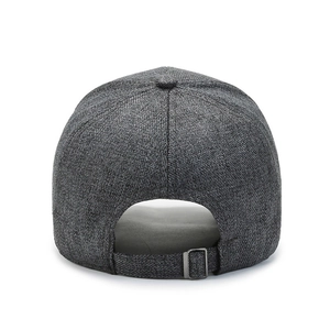 Casquette de baseball grise foncée pour hommes avec boucle métallique argentée réglable