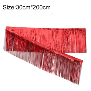 Glossy red metallic foil fringe curtain 30x200cm for birthday party wall decoration