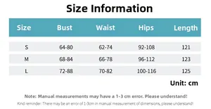 Guide des tailles S, M, L pour la robe licou avec col en V, dimensions en centimètres