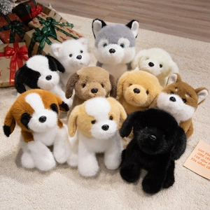 Realistic Dog Plush Stuffed Animal Simulation Husky Shiba Inu Soft Mink Velvet Home Decor Companion Gift For Kids