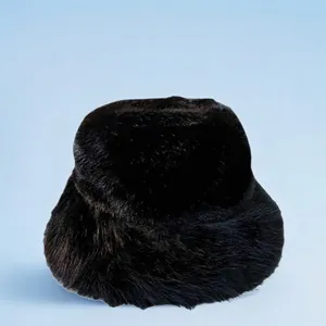 Cappello Alla Pescatora In Finta Pelliccia Da Donna Inverno Caldo Peluche Spesso Tinta Unita Elegante
