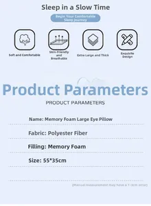 Details zum Memory-Foam-Kissen mit Polyesterbezug und Abmessungen von 55x35cm