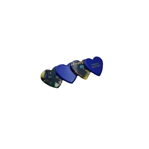Blue and tortoiseshell acetate heart spring clip with France Handmade gold lettering