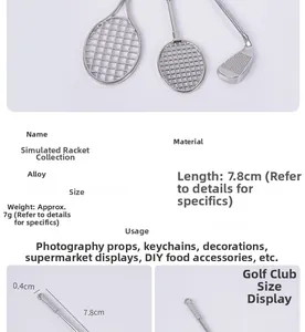Macro detail of miniature alloy sports equipment model with size scale and dimensions