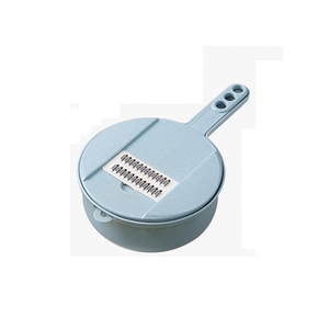 Multifunctional vegetable cutter with water filter basket in light blue wheat straw