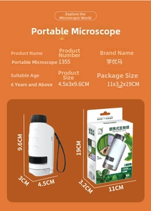 Detailed specifications of portable children microscope with 120X magnification features
