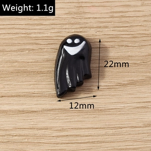 Ghost charm dimensions: 22mm height, 12mm width, 1.1g weight for DIY phone case crafts