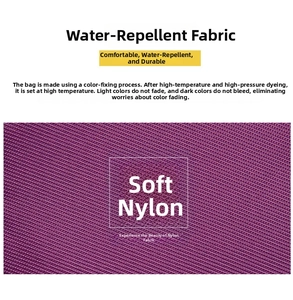 Close-up of waterproof purple nylon fabric showing durable texture and wear resistance