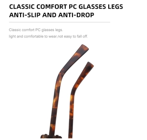 Detail of tortoise shell PC temple tips featuring anti-slip design for punk sunglasses