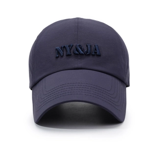 Casquette de baseball bleu marine à séchage rapide avec broderie NY&JA et aérations