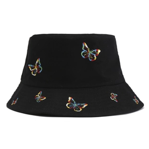 Schmetterling Stickerei Doppelseitig Anglerhut Für Damen Herren Baumwolle Sonnenschutz Sommer Mode Fischerhut