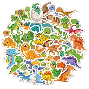 Waterproof cartoon dinosaur sticker set for children's water bottles and laptops