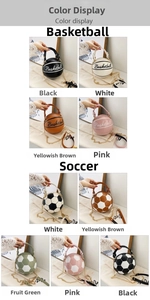 Detail of round basketball and soccer handbags featuring textured leather and gold chain straps