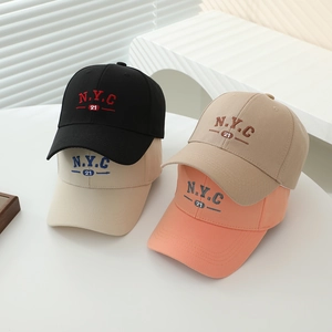 Kids Baseball Cap Cotton N.Y.C Letter Embroidery Adjustable Sun Hat For Boys And Girls Casual Outdoor Sports