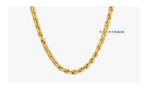 Detail shot of 18K gold plated stainless steel snake chain showing 0.6cm width