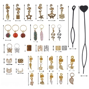 187pcs dreadlock hair accessories set with assorted charms and metal cuffs in storage box