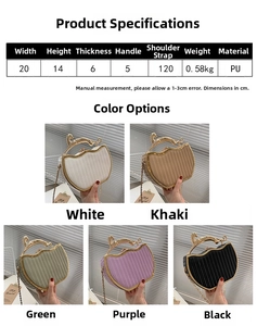Detail view showing product dimensions for this PU leather box bag with handle and chain
