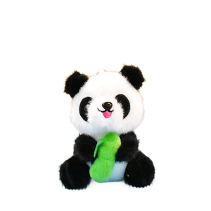 Lindo llavero de panda de peluche con bambú para bolsos y llaves