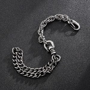 Close-up of double Cuban chain links with high-strength metal clasp and swivel ring