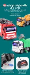 Detail view of remote control truck with 3.7V lithium battery and wireless controller
