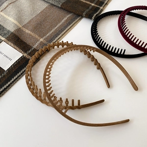 Elegant non-slip velvet headbands in deep brown, coffee, black and burgundy colors