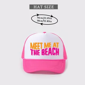 Detailed trucker hat size chart showing 56cm to 58cm head circumference measurements