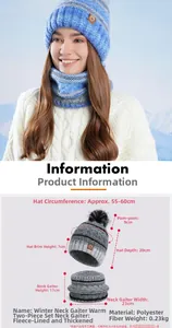 Spécifications de taille pour bonnet tricoté d'hiver et ensemble écharpe polaire