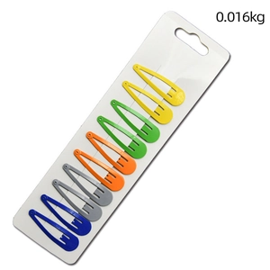 Lot de 10 barrettes clic-clac en métal coloré de 5 cm pour enfants sur carte